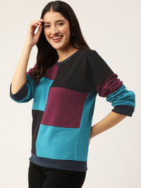 Thumbnail for Colourblocked Fleece Sweatshirt - RueCollections