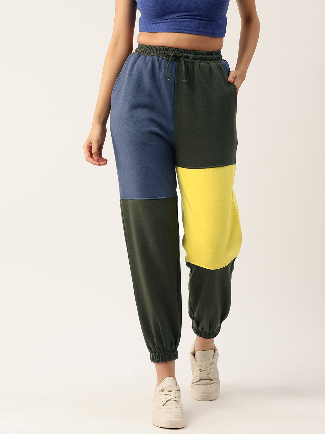 Colourblocked Fleece Track Pants - RueCollections