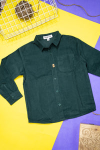 Thumbnail for Corduroy Shirt With Pocket - RueCollections