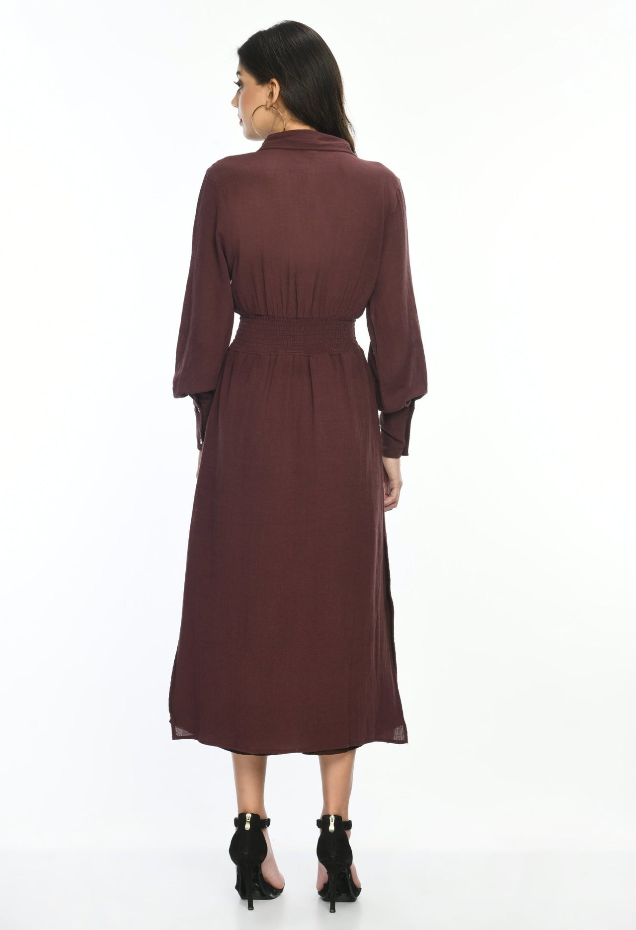 Cotton Maxi Shirt Dress - RueCollections