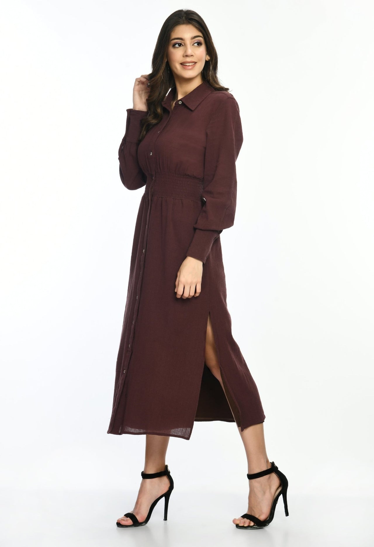 Cotton Maxi Shirt Dress - RueCollections