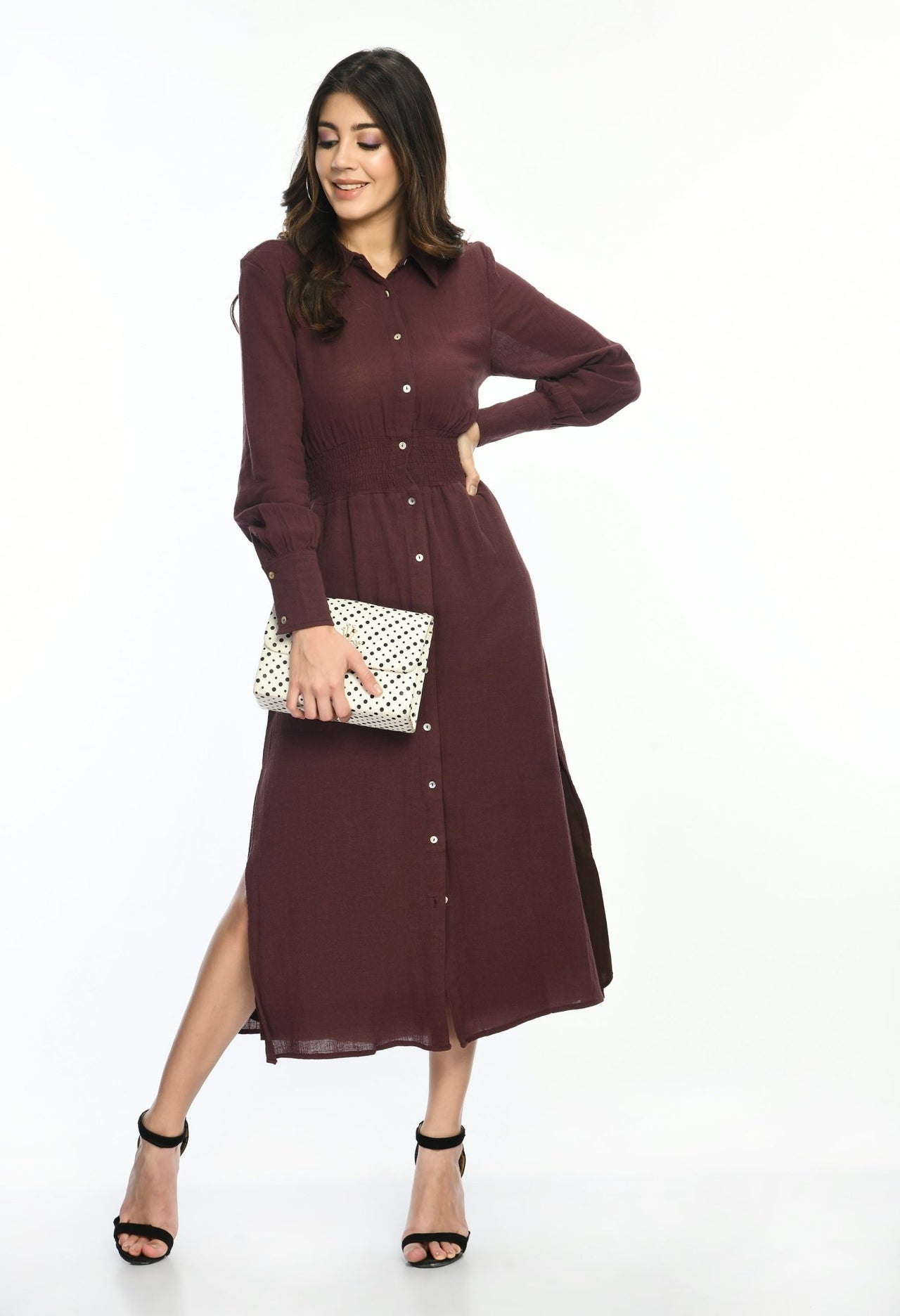 Cotton Maxi Shirt Dress - RueCollections