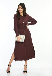 Thumbnail for Cotton Maxi Shirt Dress - RueCollections