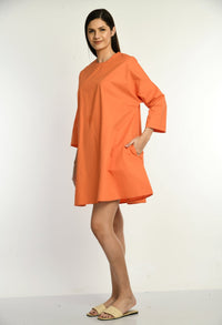 Thumbnail for Cotton Oversized Solid Dress With Side Pockets - RueCollections