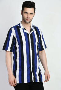 Thumbnail for Cuban Collar Striped Shirt - RueCollections