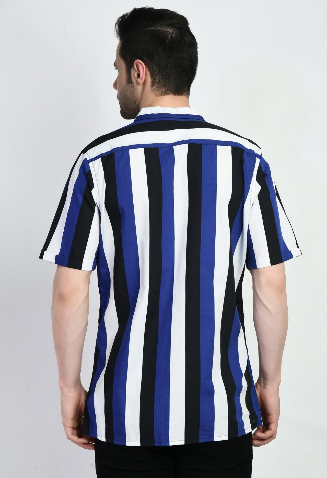 Cuban Collar Striped Shirt - RueCollections