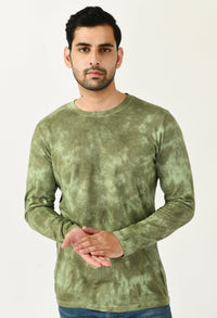 Thumbnail for Dark Green Unisex Tie - Dye T-shirt - RueCollections