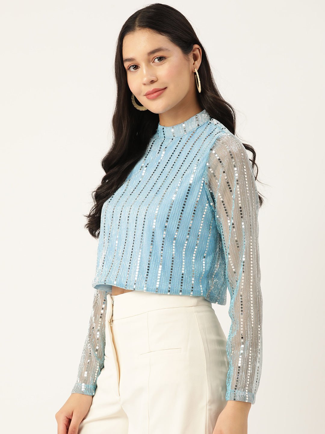 Embellished Boxy Crop Top - RueCollections