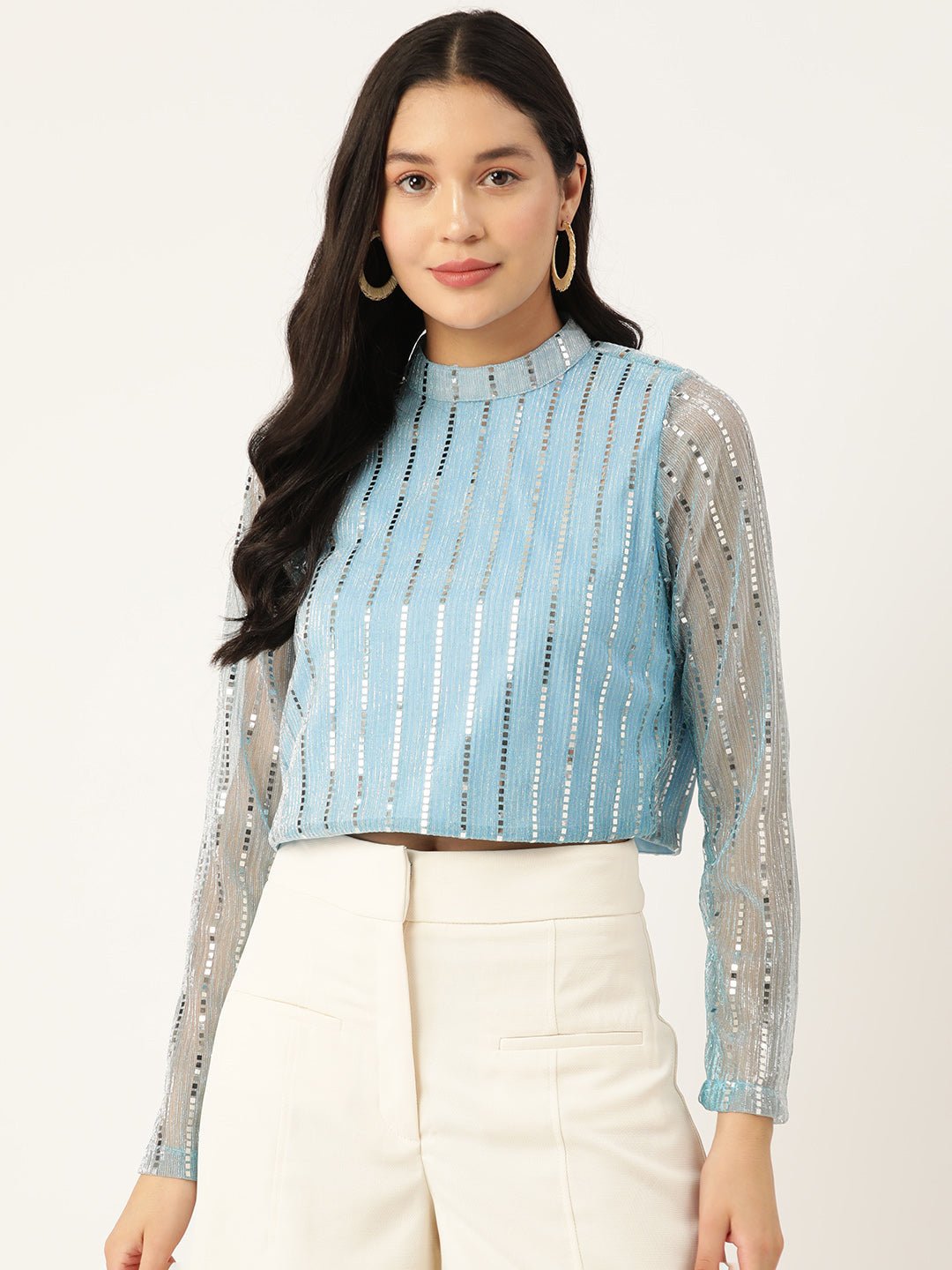 Embellished Boxy Crop Top - RueCollections