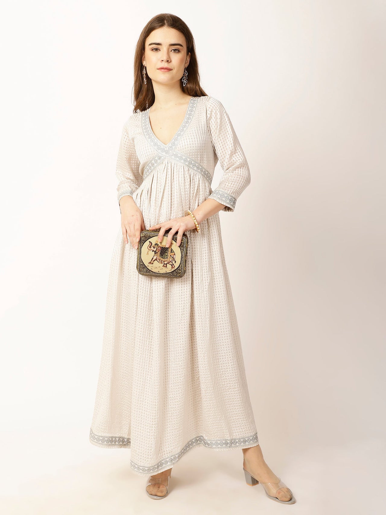 Ethnic Motifs Empire A - Line Kurta - RueCollections