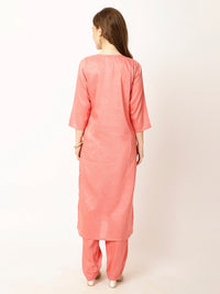 Thumbnail for Ethnic Motifs Yoke Design Regular Sequinned Kurta with Trousers - RueCollections