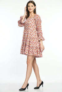 Thumbnail for Floral Tiered Dress with ruffled detail - RueCollections