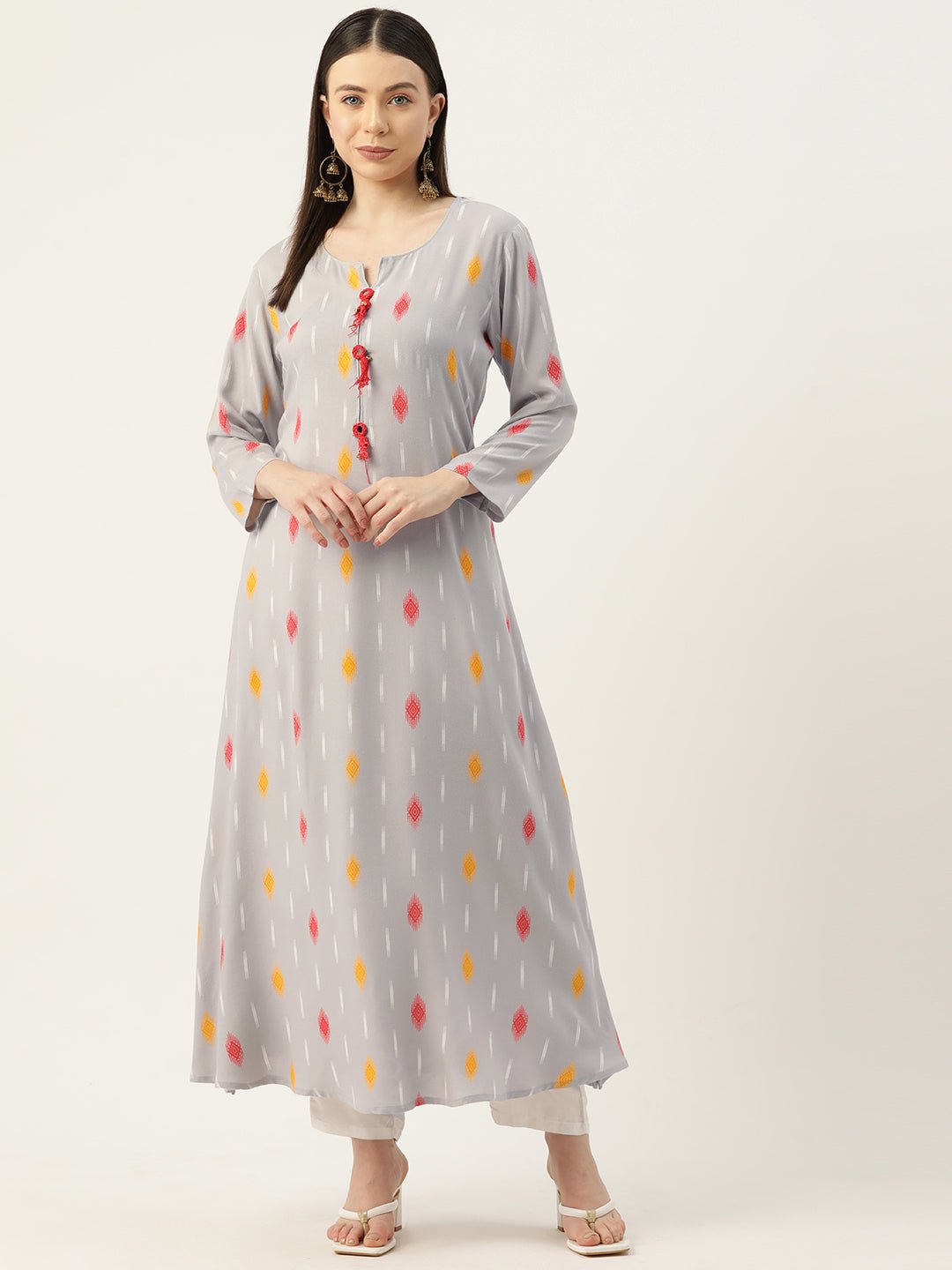 Geometric Mirror Work Kurta - RueCollections