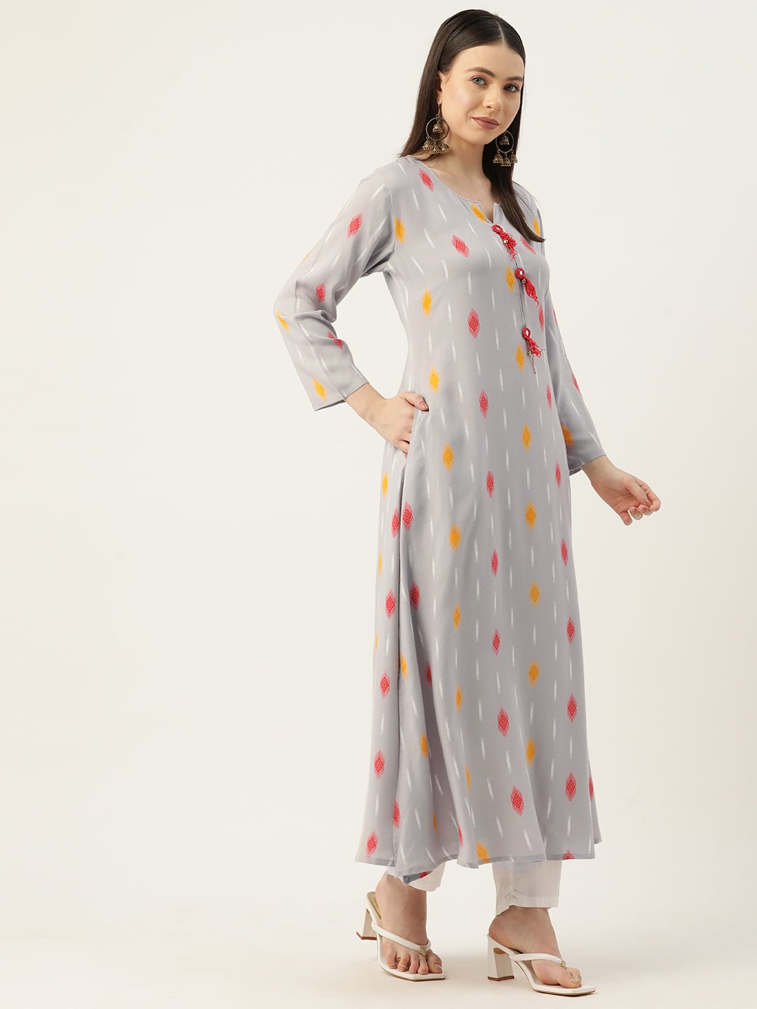 Geometric Mirror Work Kurta - RueCollections