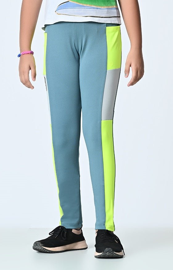 Girls High - Rise Colour - Blocked Ankle length Tights - RueCollections