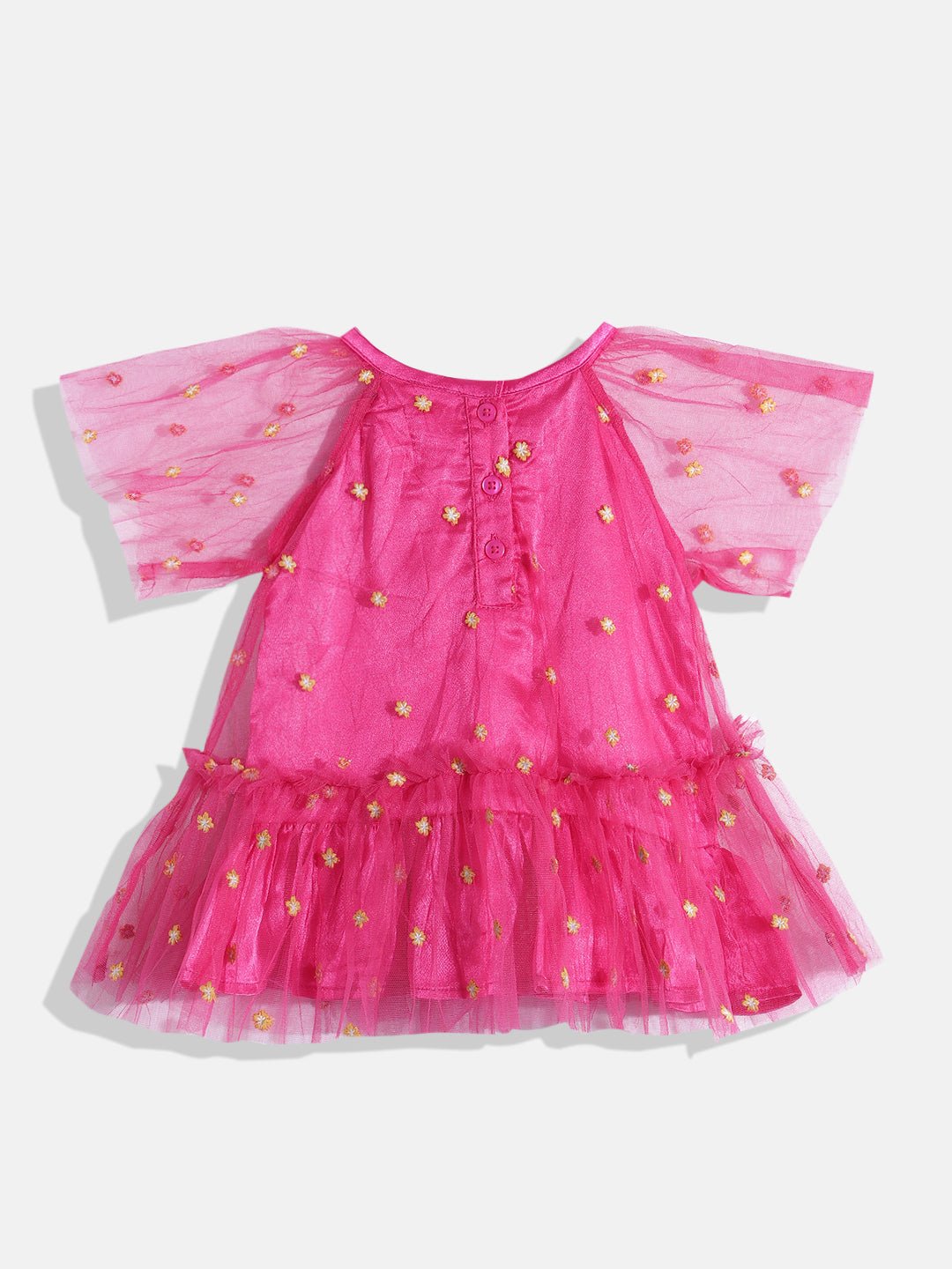 Girls Ruffled Net Party Dress - RueCollections