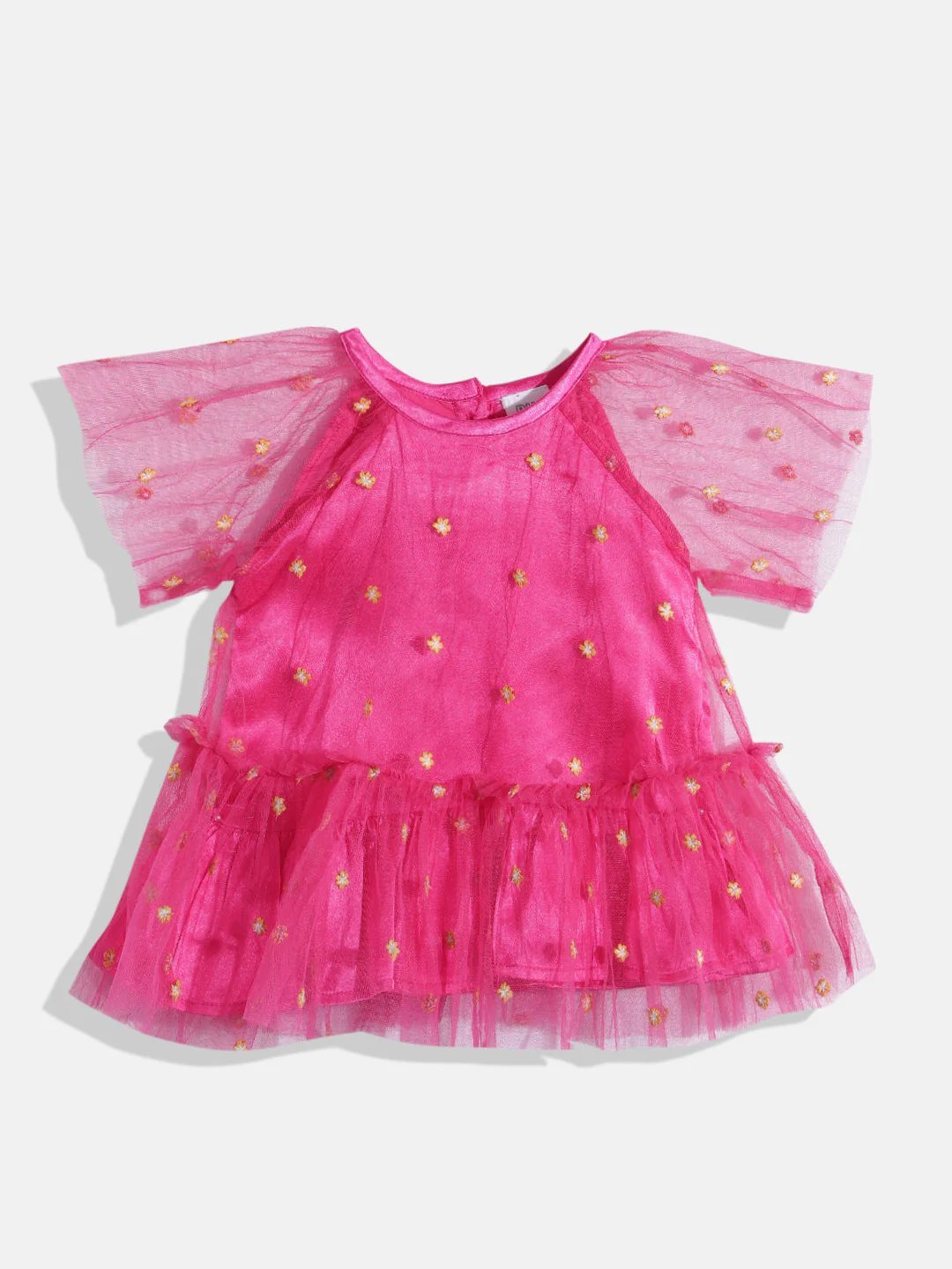 Girls Ruffled Net Party Dress - RueCollections