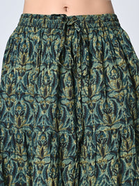 Thumbnail for Gotta Patti Detail Pure Cotton Maxi Tiered Skirt - RueCollections