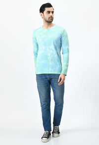 Thumbnail for Green & Blue Unisex Tie - Dye T-shirt - RueCollections