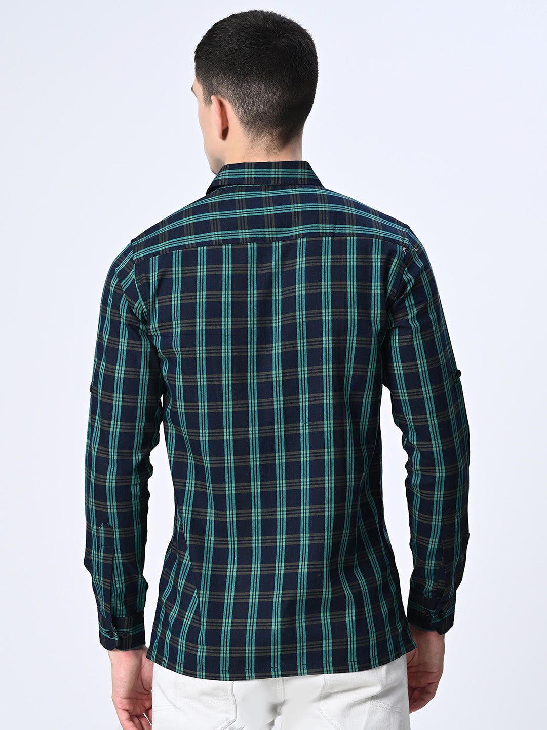 Green Checks Full Sleeve Shirt - RueCollections