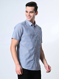 Thumbnail for Grey Chambray Half Sleeve Shirt - RueCollections