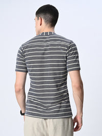 Thumbnail for Grey Striped Pure Cotton Shirt - RueCollections