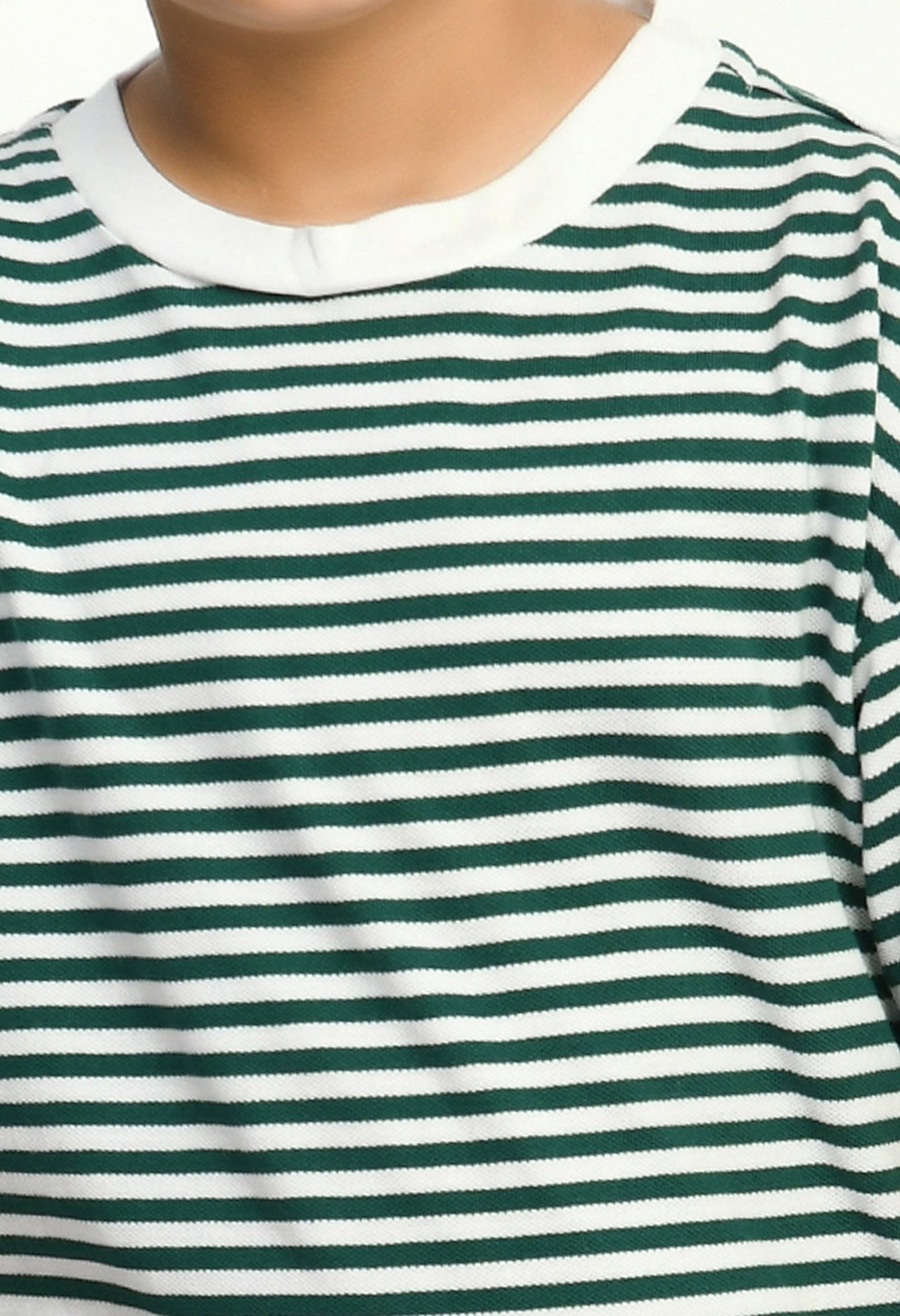 Half Sleeves Striped pique T-shirt - RueCollections