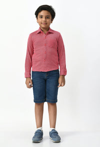 Thumbnail for Kids Red Flannel Full Sleeves Shirt - RueCollections