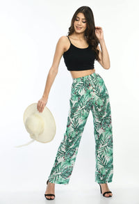 Thumbnail for Leaf Printed Viscose Trousers - RueCollections