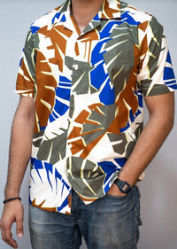 Thumbnail for Leaves AOP Cuban Shirt - RueCollections