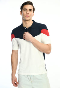 Thumbnail for Men's Color Blocked Polo T-shirt - RueCollections