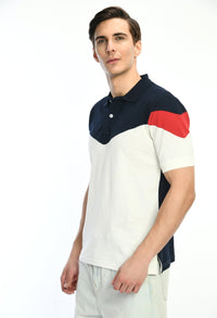 Thumbnail for Men's Color Blocked Polo T-shirt - RueCollections