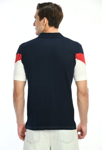 Thumbnail for Men's Color Blocked Polo T-shirt - RueCollections