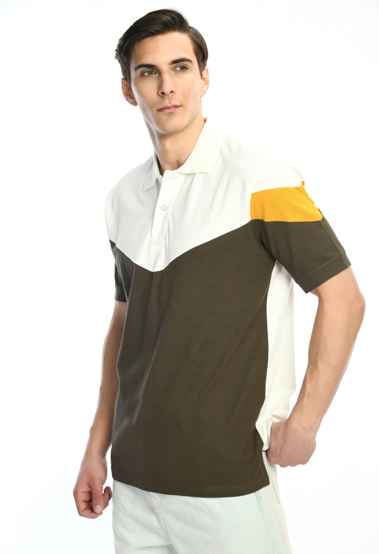 Men's Color Blocked Polo T-shirt - RueCollections