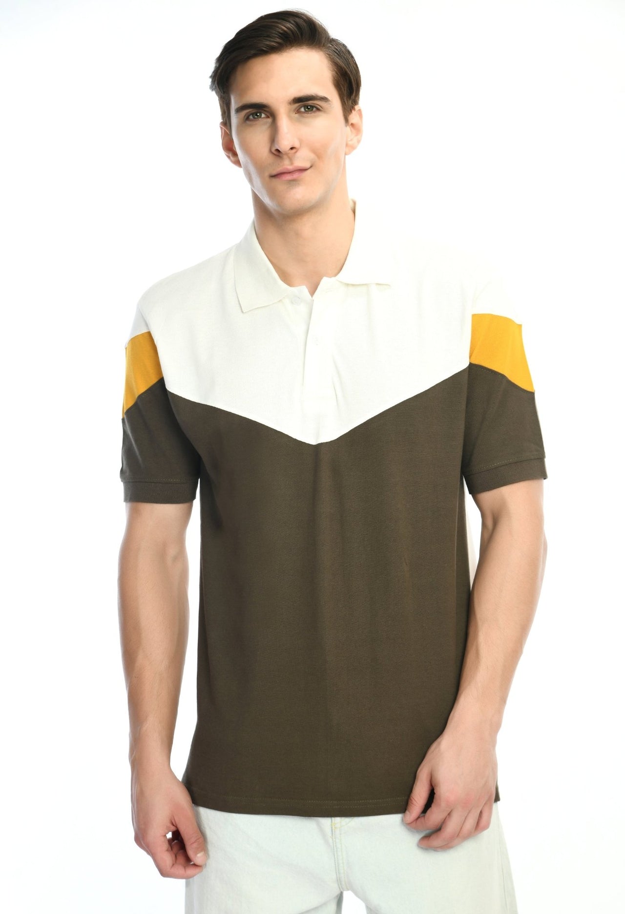 Men's Color Blocked Polo T-shirt - RueCollections