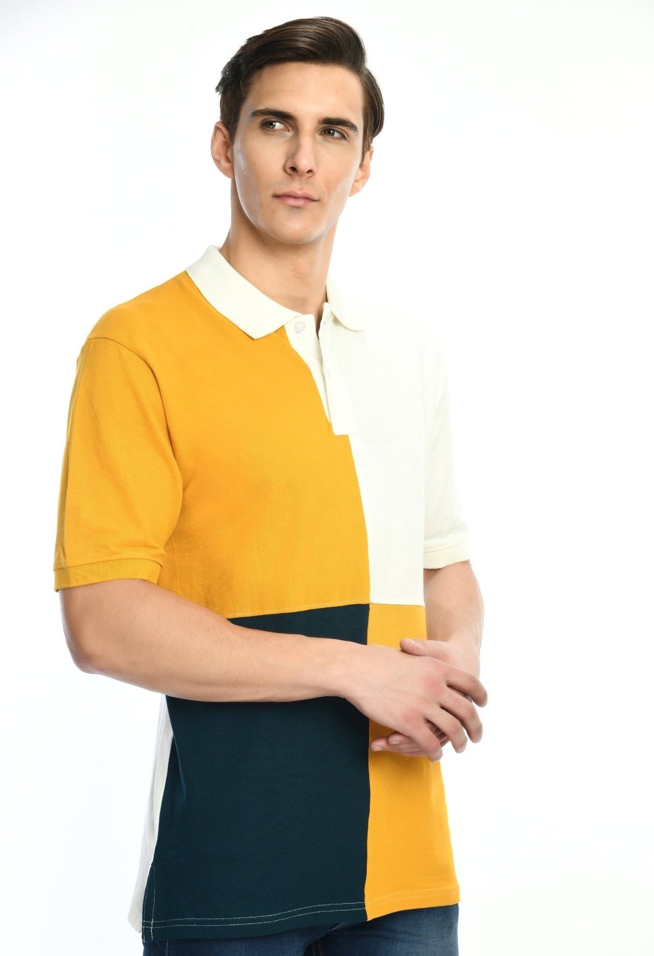 Men's Color Blocked Polo T-shirt - RueCollections