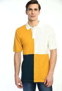 Thumbnail for Men's Color Blocked Polo T-shirt - RueCollections