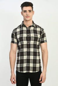 Thumbnail for Men's Half Sleeves BBW Flannel Shirt - RueCollections