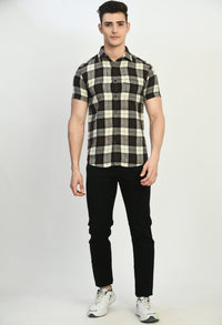 Thumbnail for Men's Half Sleeves BBW Flannel Shirt - RueCollections