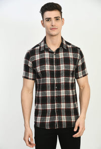 Thumbnail for Men's Half Sleeves R&B Flannel Shirt - RueCollections