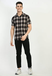 Thumbnail for Men's Half Sleeves R&B Flannel Shirt - RueCollections