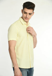 Thumbnail for Men's Half Sleeves Striped Shirt - RueCollections