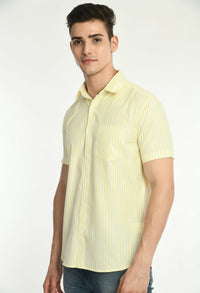 Thumbnail for Men's Half Sleeves Striped Shirt - RueCollections