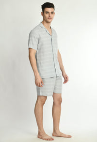 Thumbnail for Men's Horizontal Striped Shirt - Shorts Co - ords - RueCollections