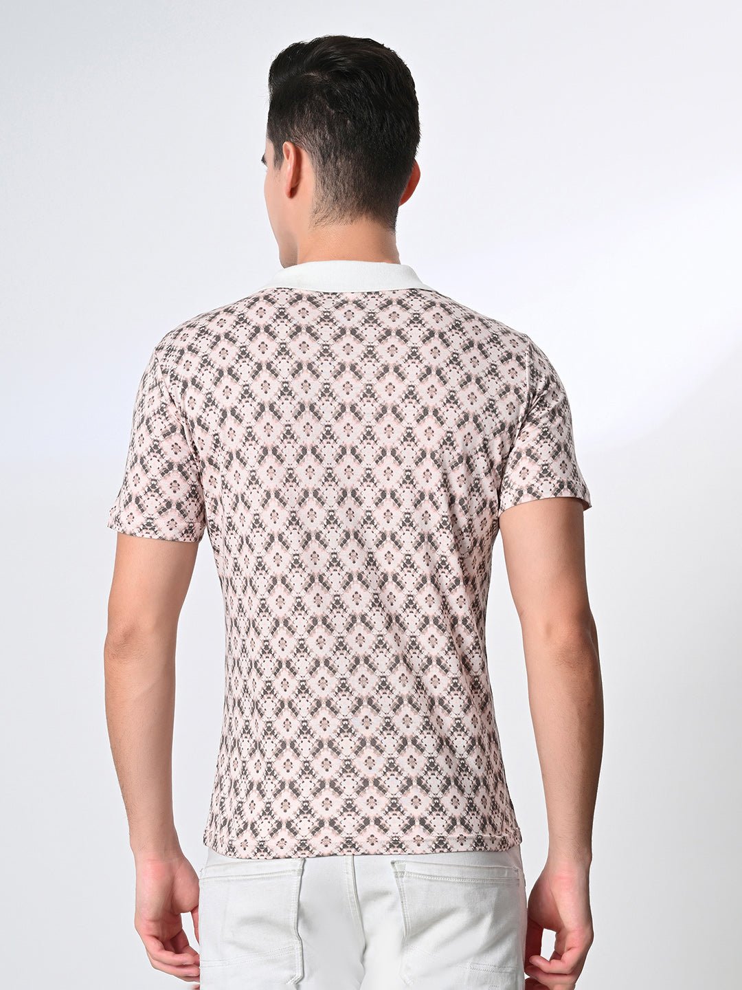 Men's Knitted Printed Polo T-shirt - RueCollections