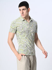 Thumbnail for Men's Knitted Printed Polo T-shirt - RueCollections