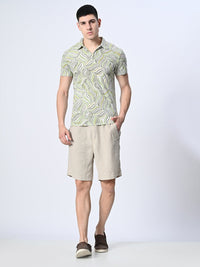 Thumbnail for Men's Knitted Printed Polo T-shirt - RueCollections