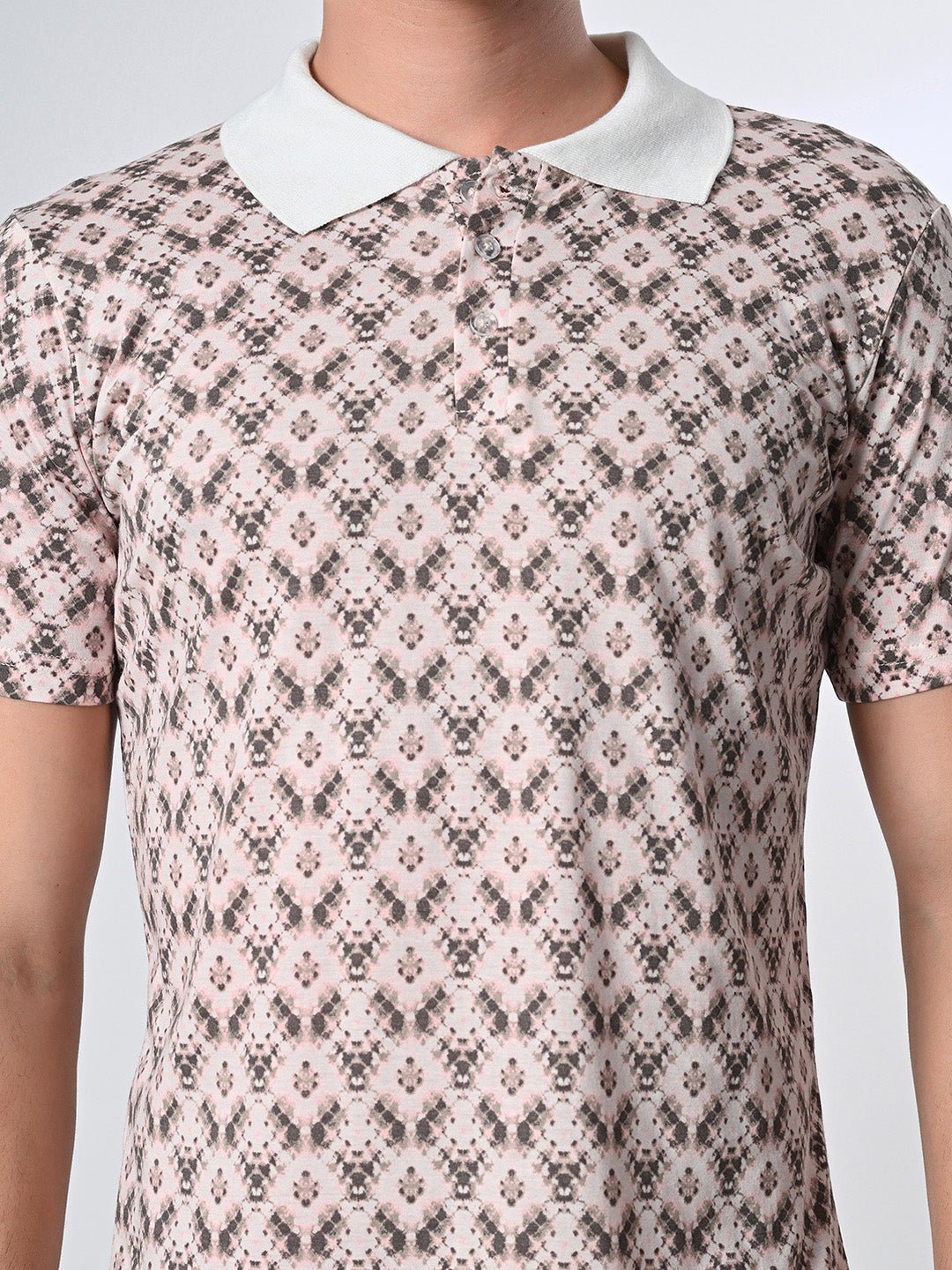 Men's Knitted Printed Polo T-shirt - RueCollections