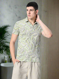 Thumbnail for Men's Knitted Printed Polo T-shirt - RueCollections