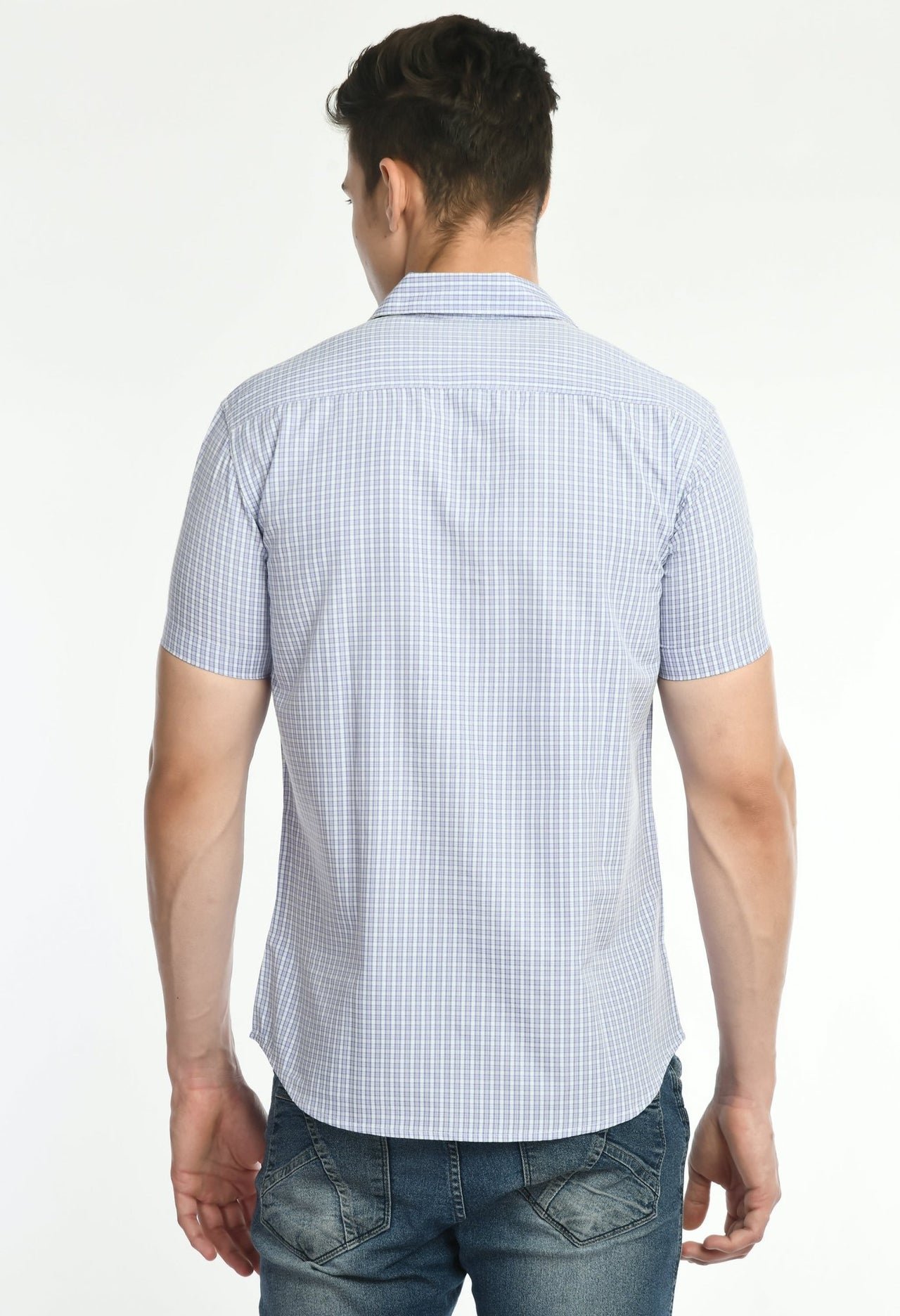 Men's PV Half Sleeves Checks Shirt - RueCollections